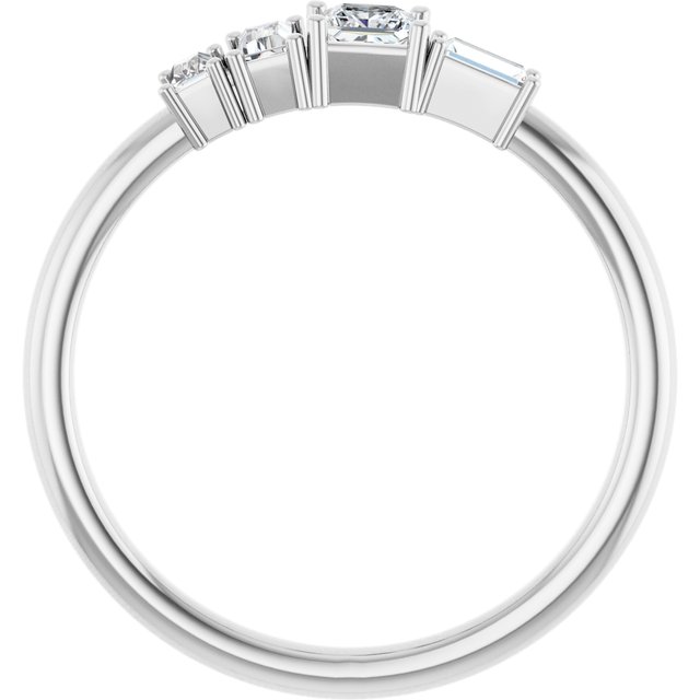 14K White 1/4 CTW Diamond Stackable Geometric Ring